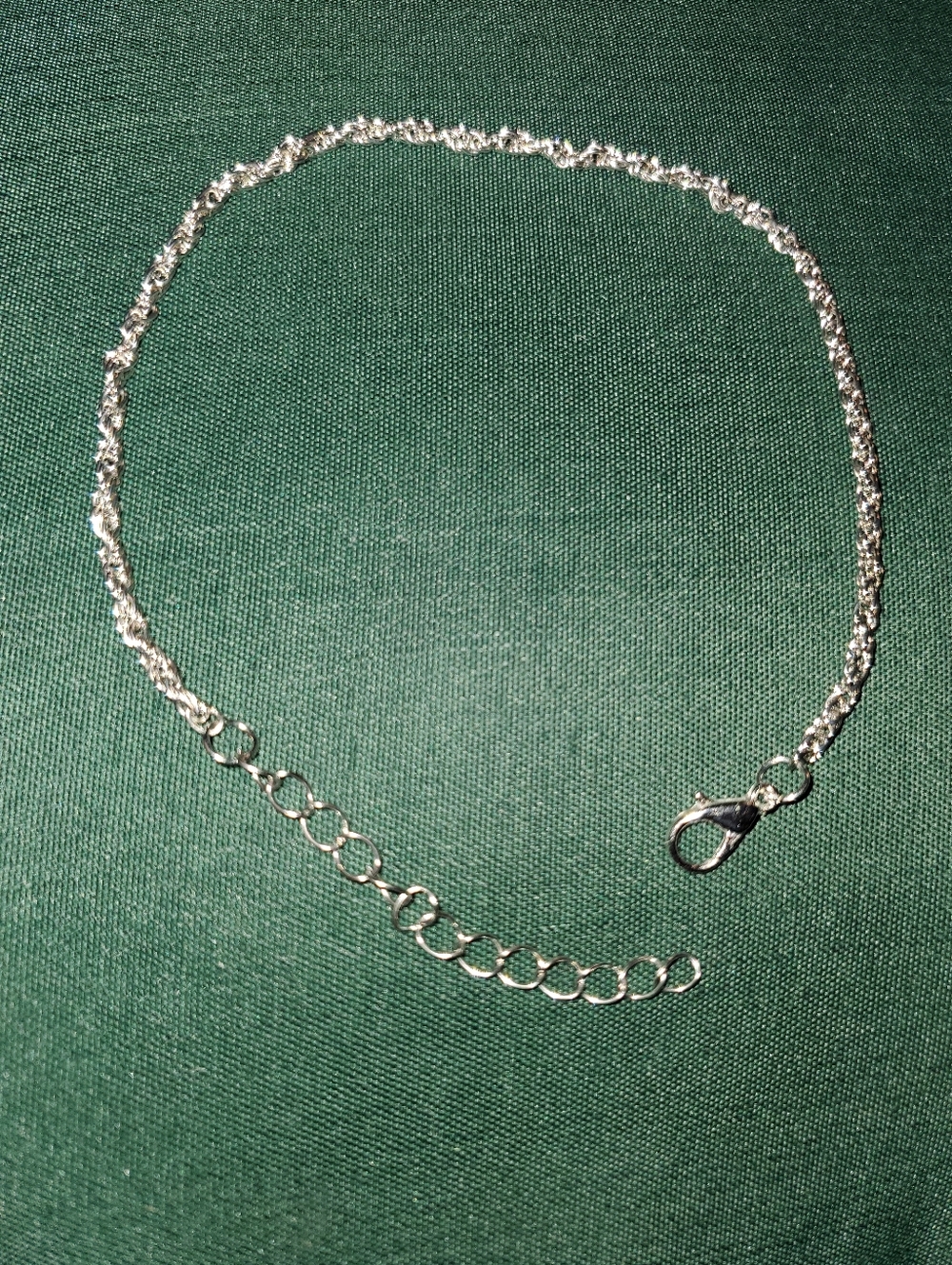 B2G1F Silver Twisted Chain Anklet with Extender